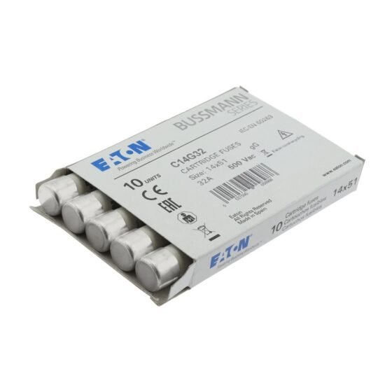 Eaton_BussmannSeries_Low_Voltage_Cartridge_Fuse_C14G32_Box_Opened_Side