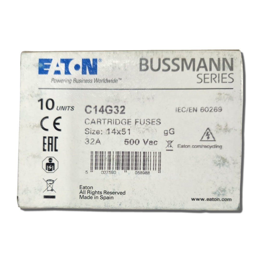 Eaton_BussmannSeries_Low_Voltage_Cartridge_Fuse_C14G32_Boxed