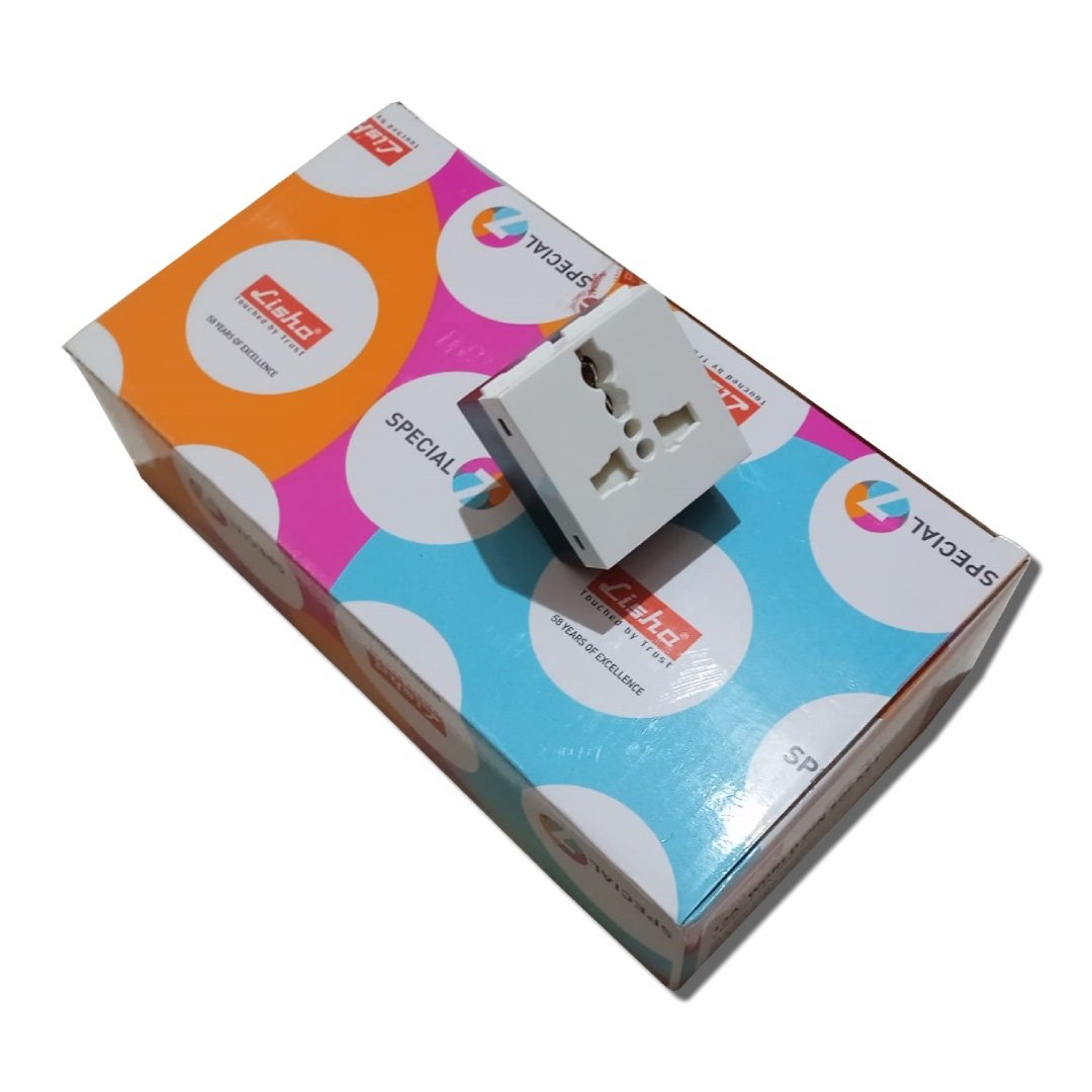 Lisha_Brand_2M _13AMP_World_Pin_Socket_With_Safety_Shutter_Socket_front_on_the_Box