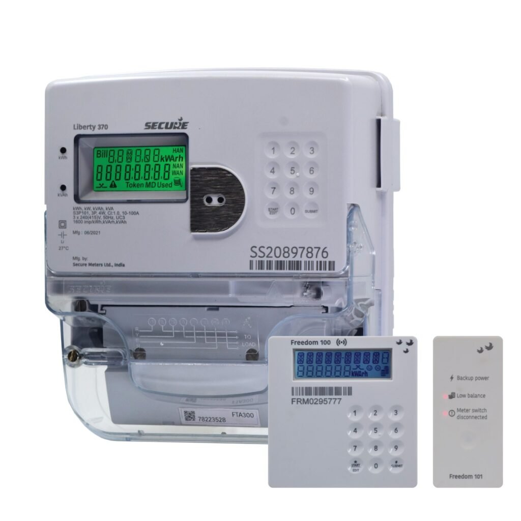 SECURE Brand Liberty 370 (dual-register) Three-phase Switched Electricity Meter