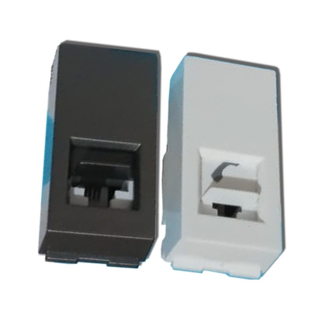 Lisha_Brand_2_Line_Jack_RJ_11_1_Module_With_Shutter_Set_Left