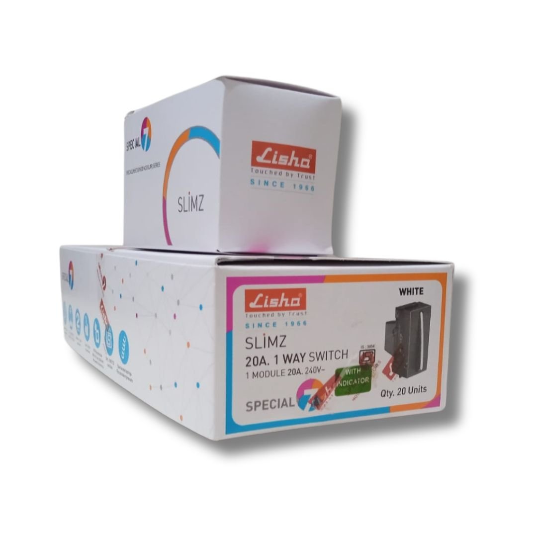 Lisha_Brand_SLIMZ_20A_1_way_Switch_With_Indicator_boxes_set