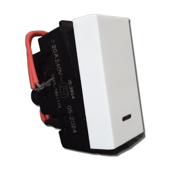 Lisha_MakeSpecial_7_20A_1_Way_Switch_White_With_Indicator_with_Wire