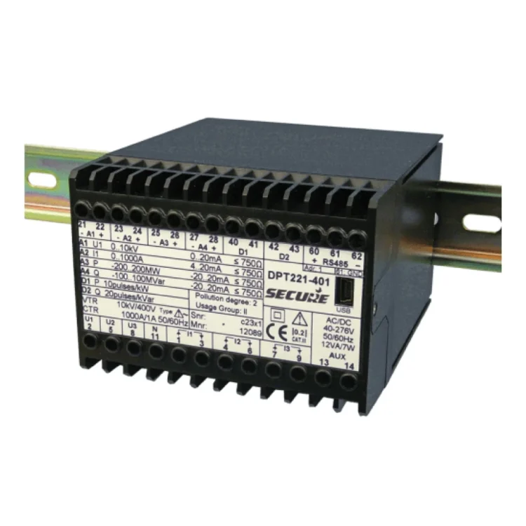 SECURE DPT221-401 Digital Programmable Transducer with DIN-rail mounting and RS-485 Modbus support