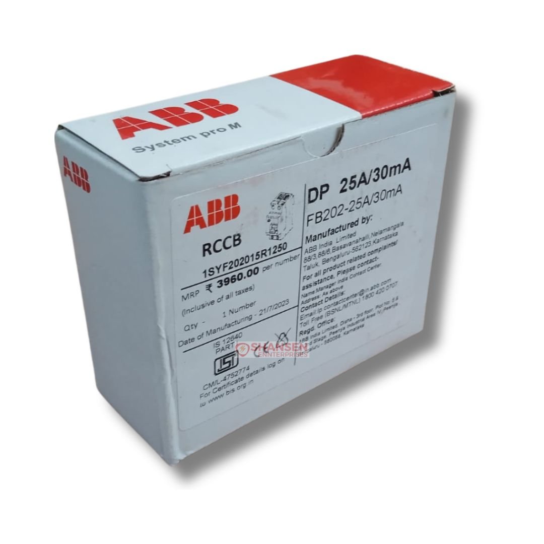 ABB Brand FB202 AC-25/0.03 Residual Current Circuit Breaker - Image 6