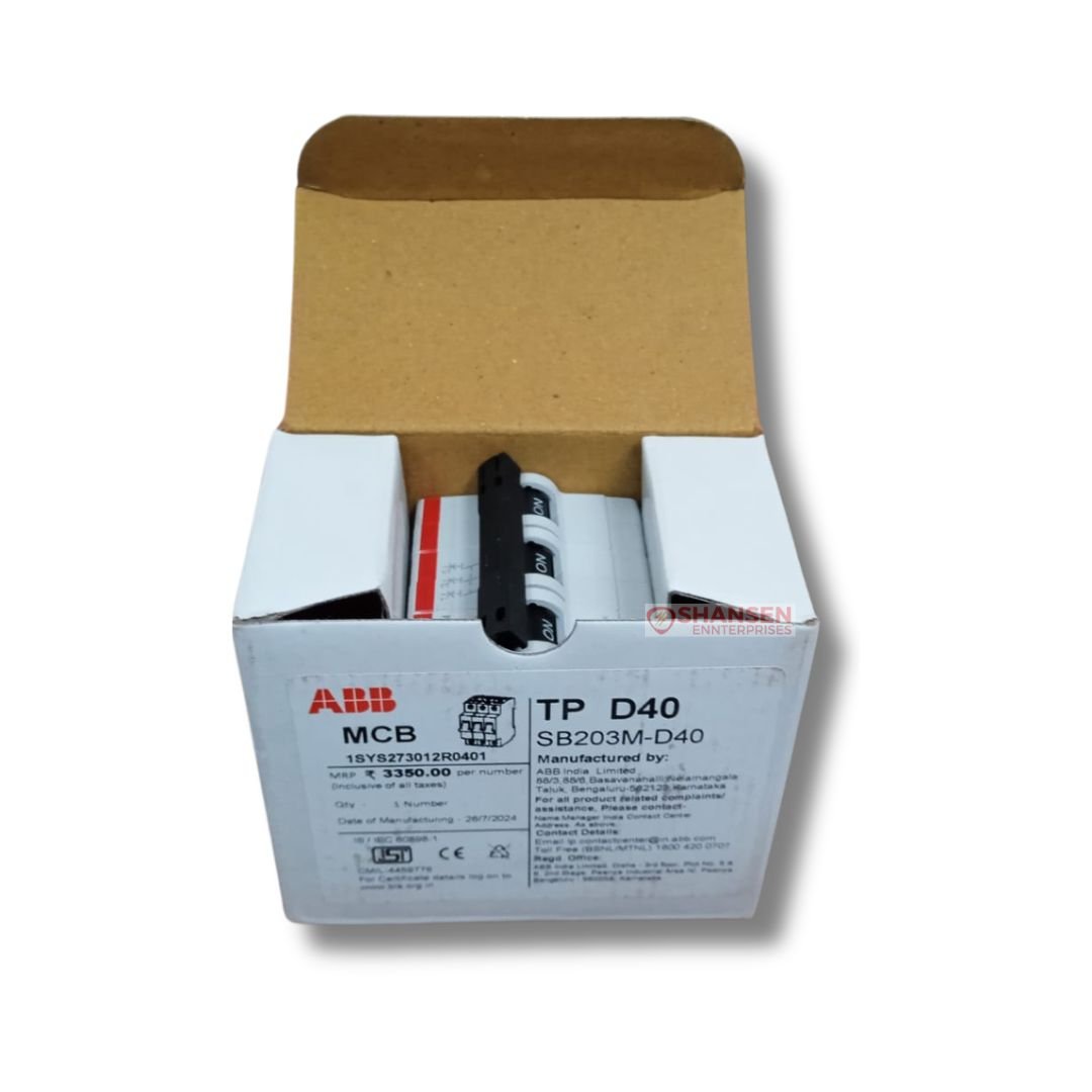 ABB_Brand_System_pro_M_compact_SB203M-D40_Miniature_Circuit_Breaker-3P-D-40_A_opened_box_frontside_view