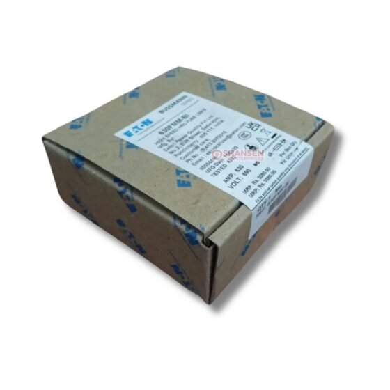 Sealed Eaton Bussmann 630FMM-BI box top view with printed Eaton logos