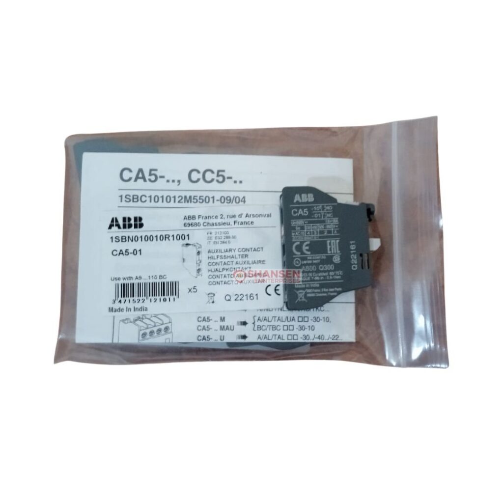 Contact Auxiliaire ABB CA5-01 - 1 Contact Normalement Fermé (1 NC) | Bloc Frontal Pour Automatisme