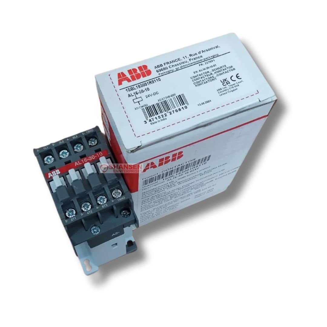 ABB_Brand_AL16-30-10_24V_DC_Contactor_top_view_with_box_on_left