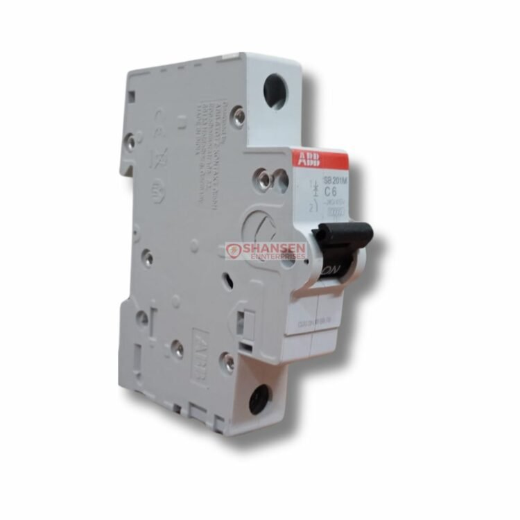 ABB_Brand_SB201M-C6_Miniature_Circuit_Breaker_1P_C_6_A-left-side_view