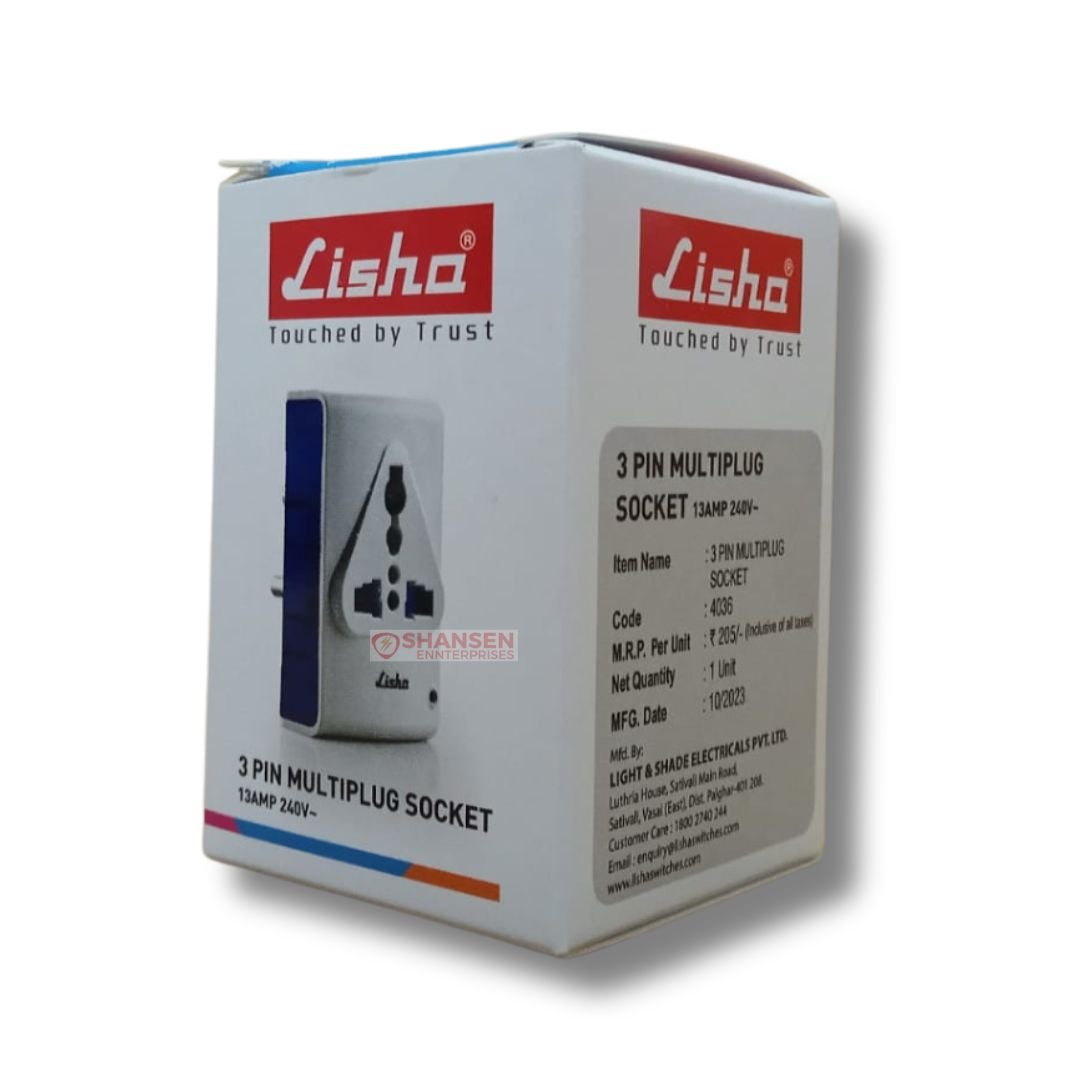 Lisha_Brand_13AMP_240V-3_Pin_Multiplug_Socket_closed_box_left_side_view