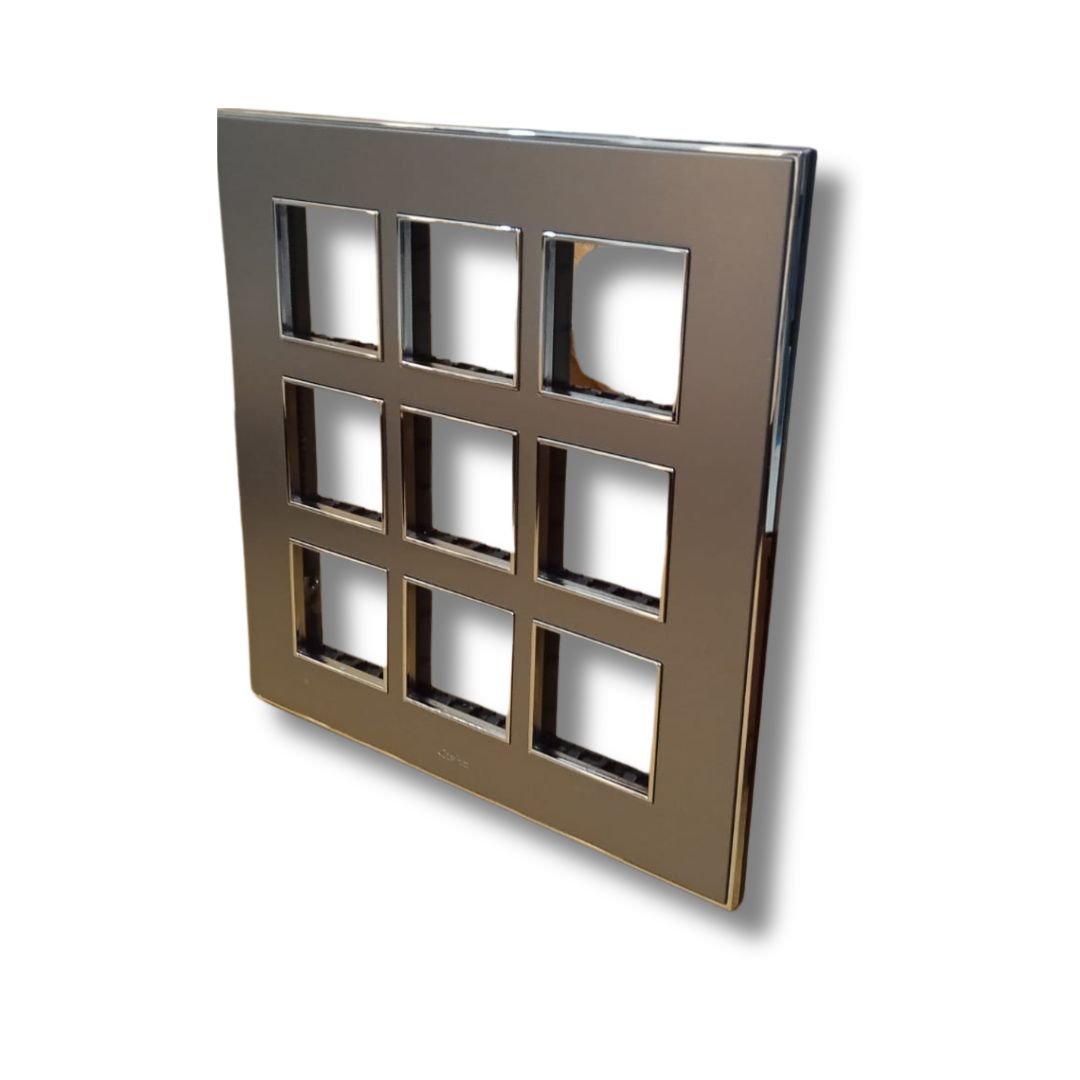 Lisha_Brand_Platina_Metallic_Graphite_Grey_18_Module_Cover_Plate_right_side_view