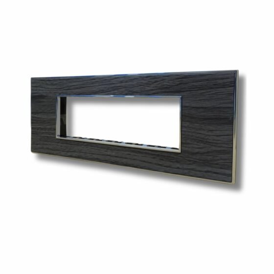 Lisha_Brand_Platina_Teak_Wood_Color_8_Module_Cover_Plate_left_side_view