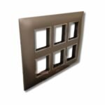 Lisha Brand TURBO CHROME Series Metallic Graphite Grey Color 12 Module Cover Plate image 1