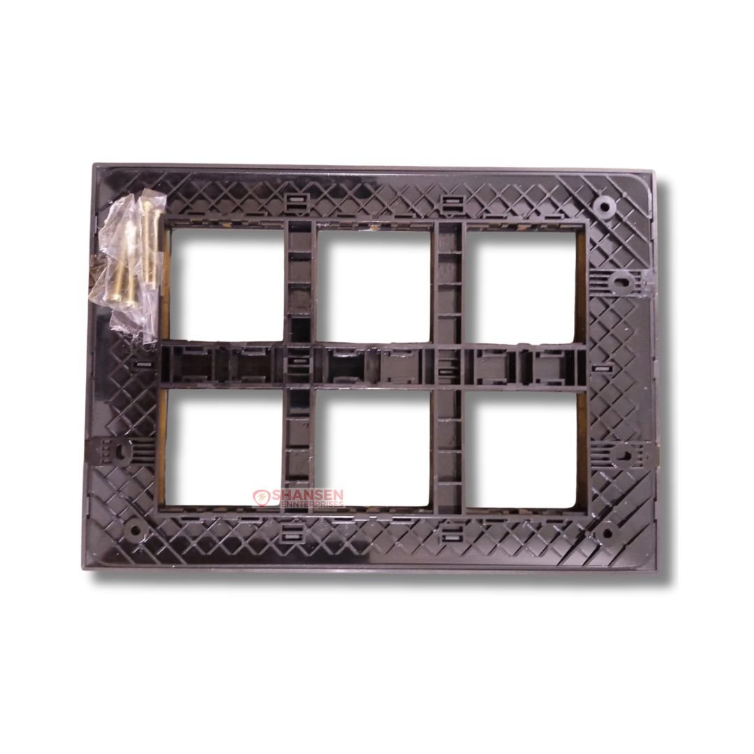 Lisha_Brand_TURBO_CHROME_Series_Metallic_Graphite_Grey_Color_12_Module_Cover_Plate_backside_view