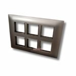 Lisha Brand TURBO CHROME Series Metallic Graphite Grey Color 12 Module Cover Plate image 2