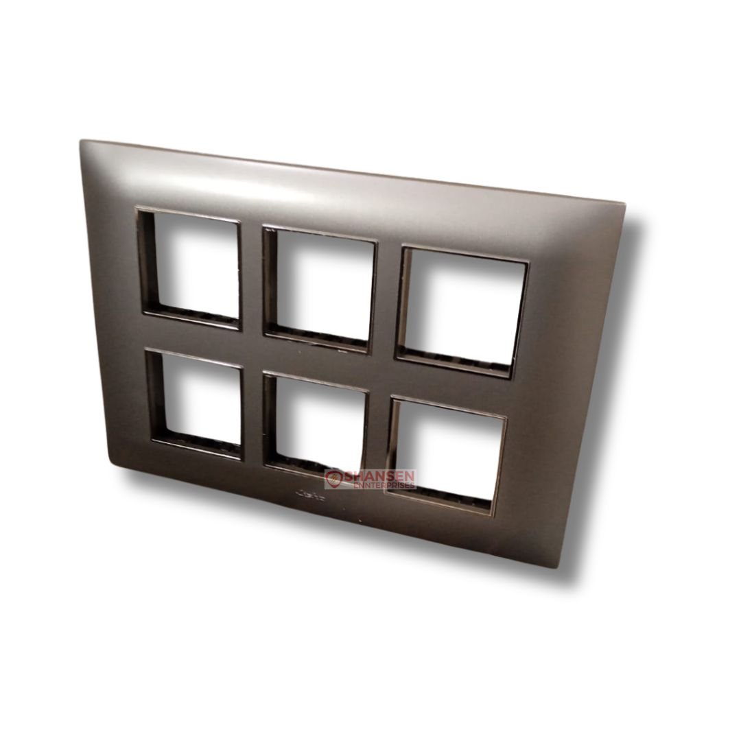 Lisha_Brand_TURBO_CHROME_Series_Metallic_Graphite_Grey_Color_12_Module_Cover_Plate_rightside-view