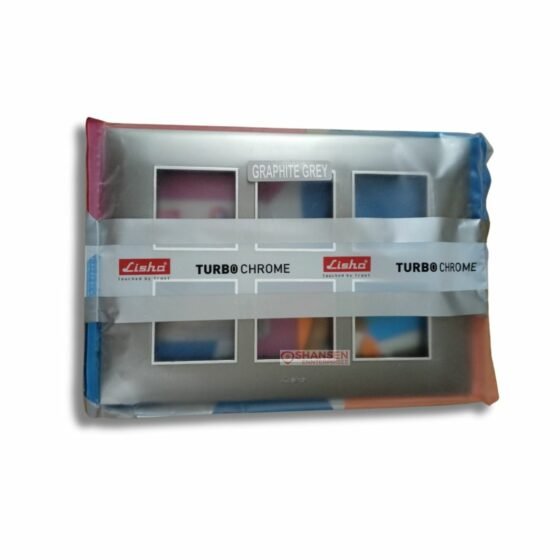 Lisha_Brand_TURBO_CHROME_Series_Metallic_Graphite_Grey_Color_12_Module_Cover_Platepack_front-view