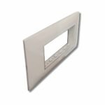 Lisha Brand TURBO CHROME Series Pure Glossy Intel Ivory Color 6 Module Cover Plate image 1