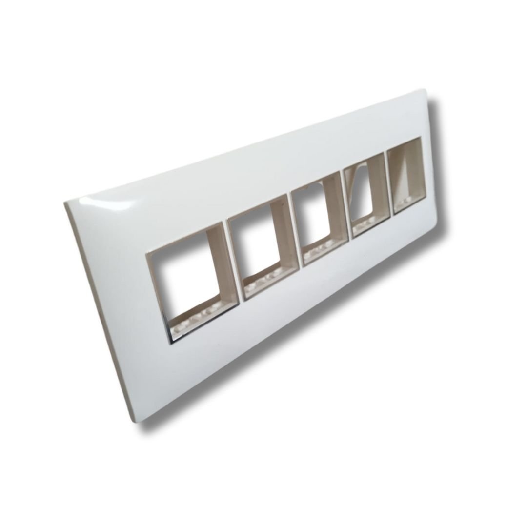 Lisha_Brand_WOODcraft_Series_Pure_Glossy_White_10_Module_Cover_Plate_side_view