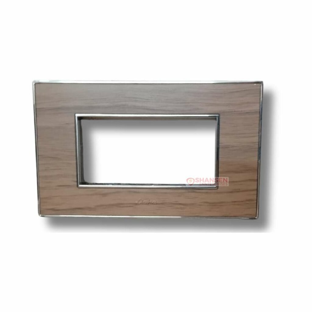 Lisha Brand Platina Model Almond Wood 4 Module Cover Plate