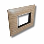 Lisha Brand TURBO CHROME Series Almond Wood Color 3 Module Cover Plate image 1