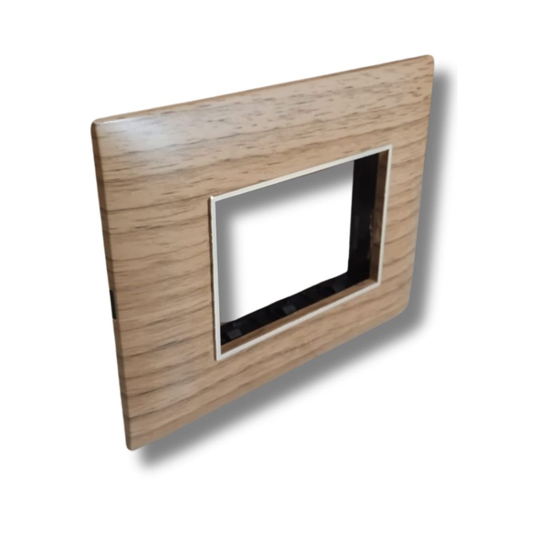 Lisha_Brand_TURBO_CHROME_Series_Almond_Wood_Color_3_Module_Cover_Plate