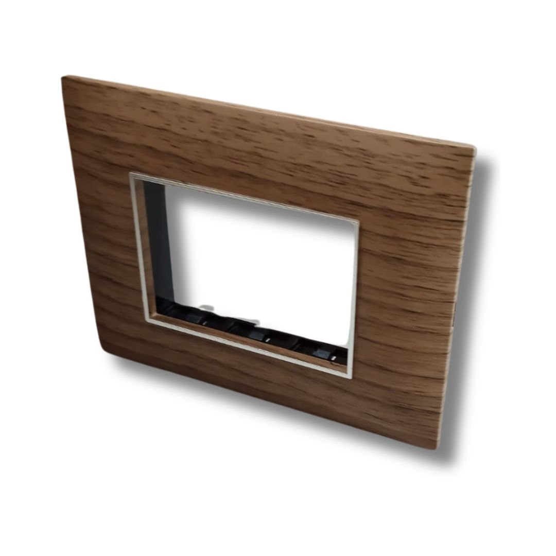 Lisha_Brand_TURBO_CHROME_Series_Almond_Wood_Color_3_Module_Cover_Plate_rightside