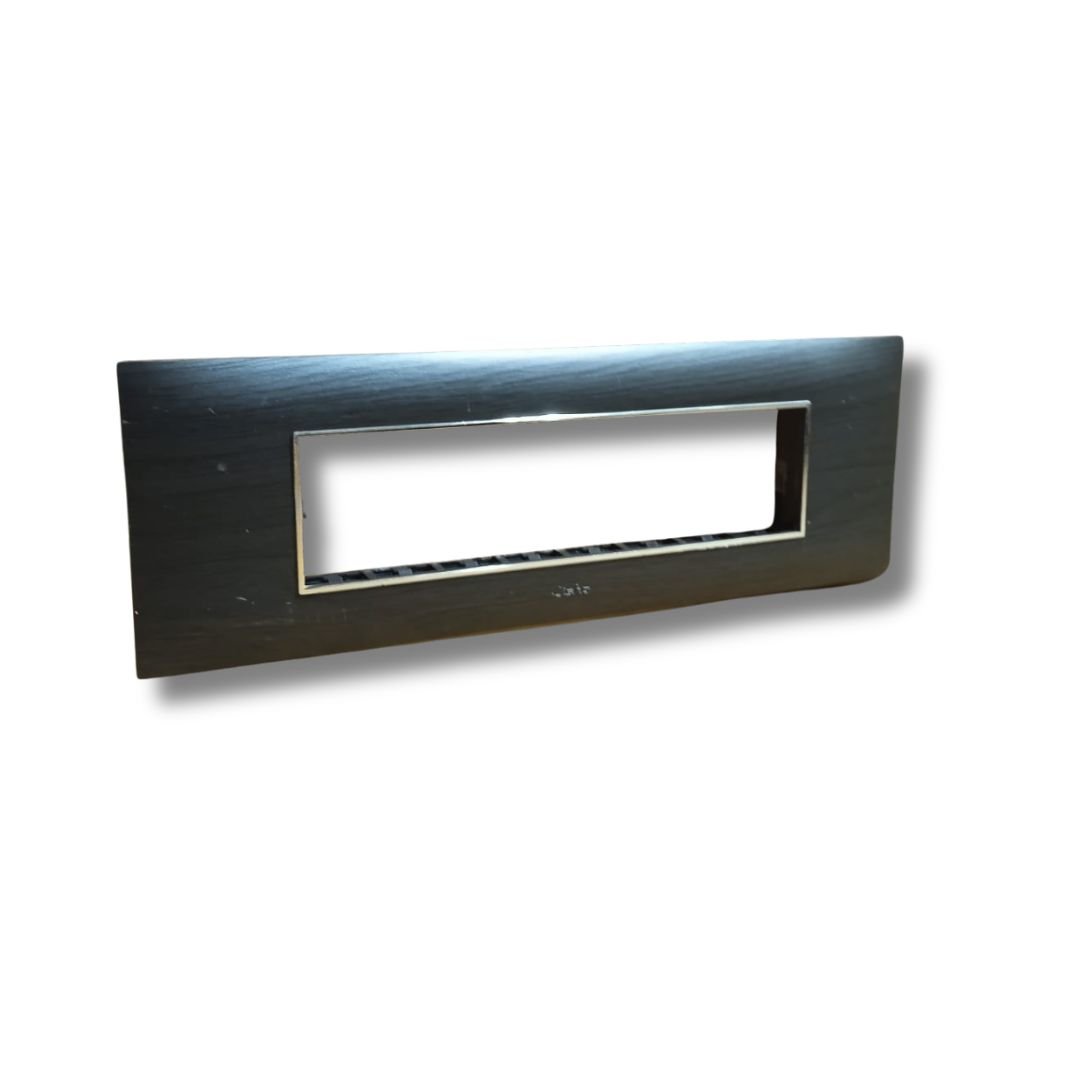 Lisha_Brand_TURBO_CHROME_Series_Black-Oak_Color_8_Module_Cover_Plate