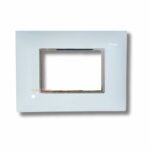 Lisha Brand TURBO CHROME Series Pure Glossy White 3 Module Cover Plate image 1