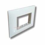 Lisha Brand TURBO CHROME Series Pure Glossy White 3 Module Cover Plate image 3