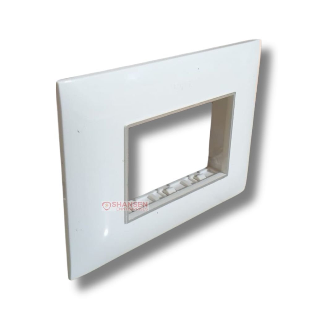 Lisha_Brand_TURBO_CHROME_Series_Pure_Glossy_White_3_Module_Cover_Plate_leftside_view