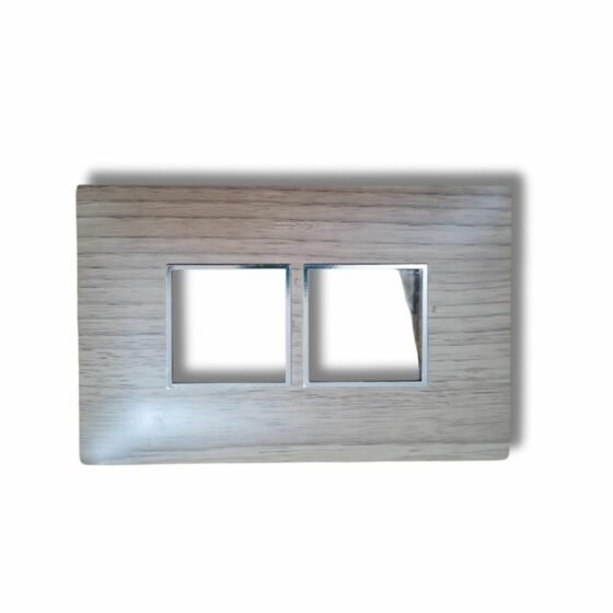 Lisha_Brand_WOODcraft_Series_Almond_Wood_Color_4_Module_Cover_Plate_frontside