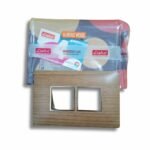 Lisha Brand WOODcraft Series Almond Wood Color 4 Module Cover Plate image 2
