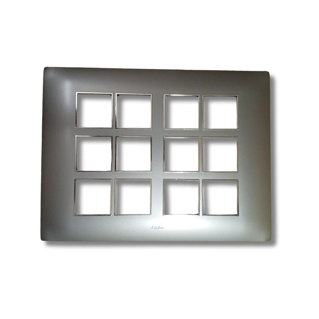 Lisha_Brand_WOODcraft_Series_Graphite_Color_24_Module_Cover_Plate_front_view