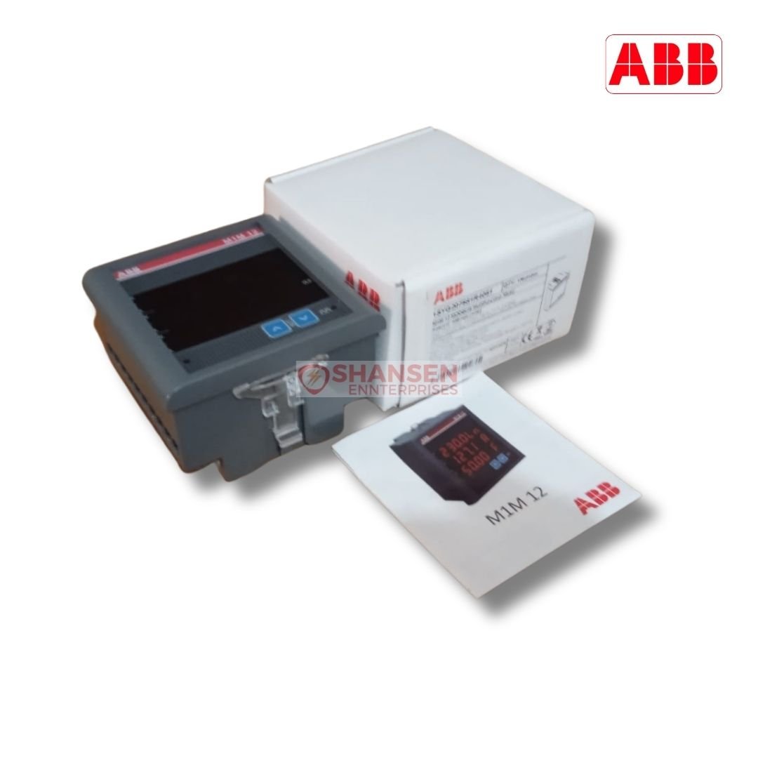 ABB_Brand_M1M 12_Modbus_Multifunction_Meter_side-view_with_manual_and_box