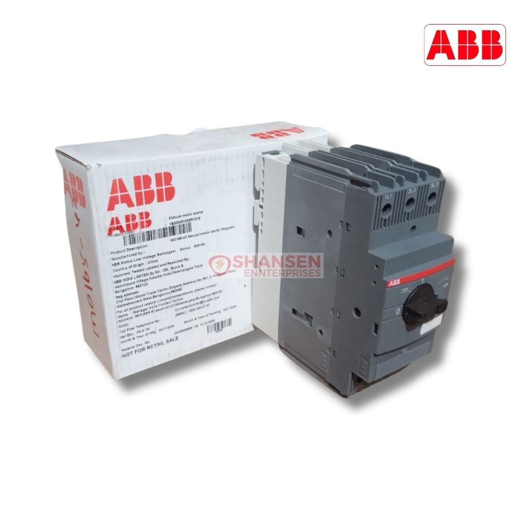 ABB_Brand_MO165-42_Manual_Motor_Starter_Magnetic_Only_42_A_in_front_of_the_box