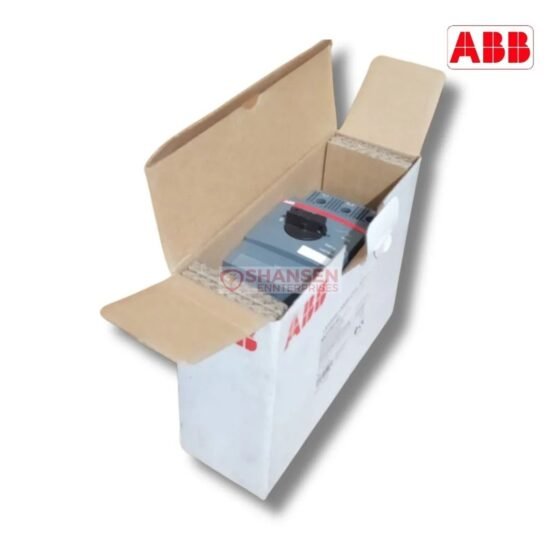 ABB MO165-42 manual motor starter (magnetic-only, 42 A, 3-pole) inside open ABB box, lockable rotary handle visible — Shansen Enterprises