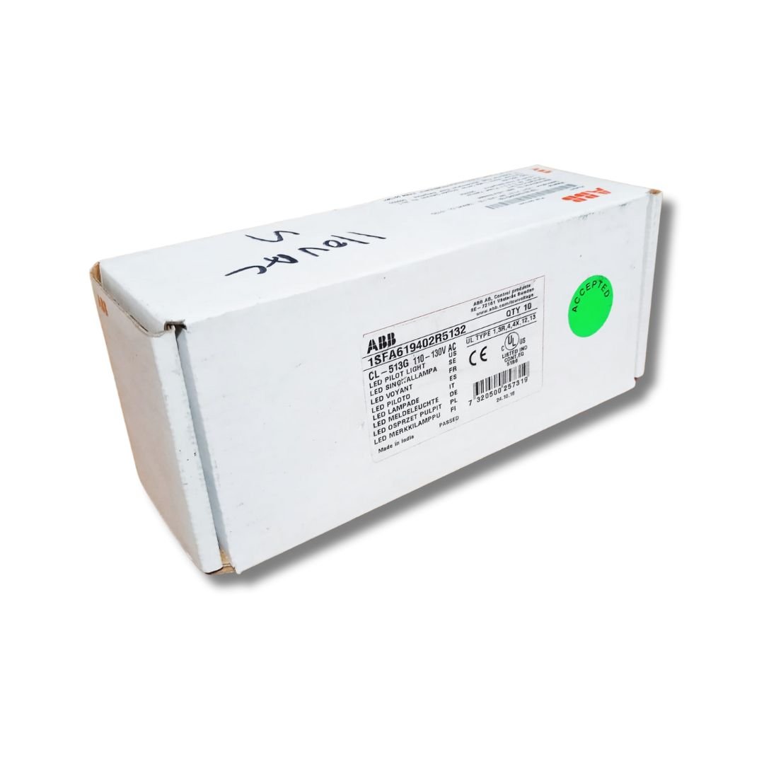 ABB_Brand_CL-513G_110-130V_A.C_Compact_Green_Pilot_Light _box_backside