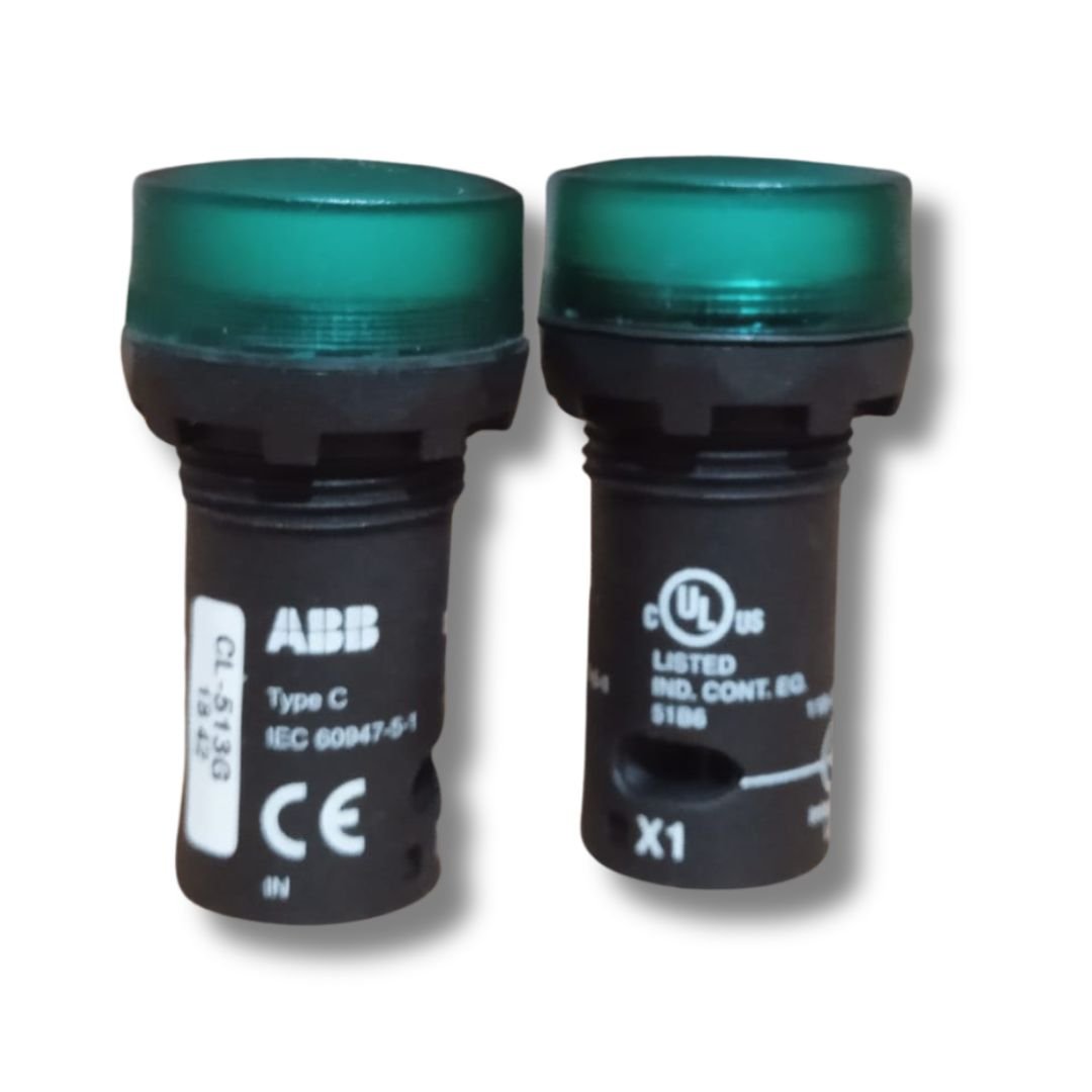 ABB_Brand_CL-513G_110-130V_A.C_Compact_Green_Pilot_Light