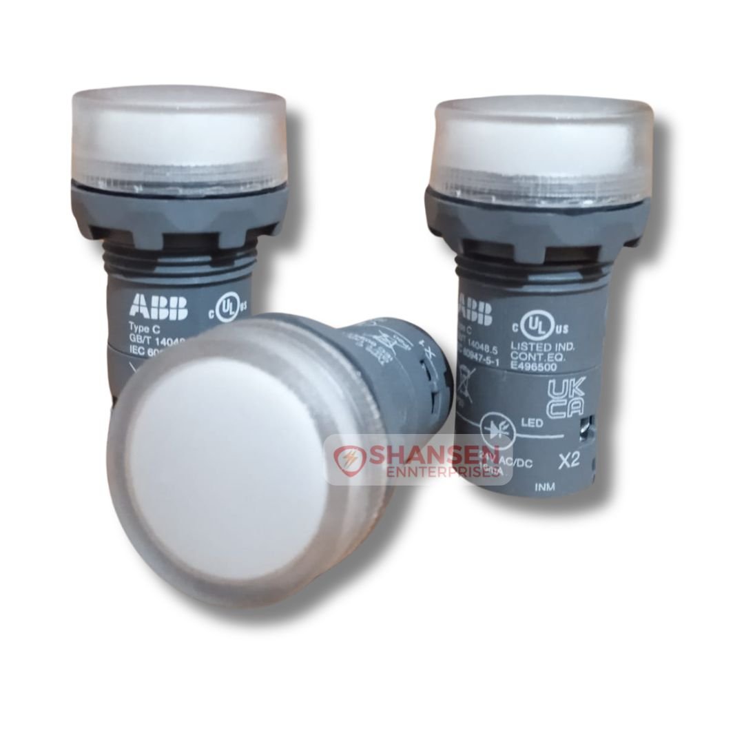 ABB_Brand_CL2-502C_Clear_Illuminated_Pilot_Light_three_pieces
