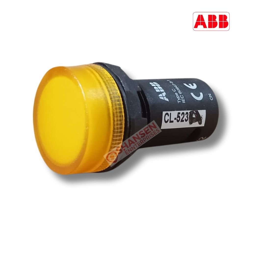 ABB_Brand_CL2-523A_Amber_230V_AC_Pilot_Light_left_side