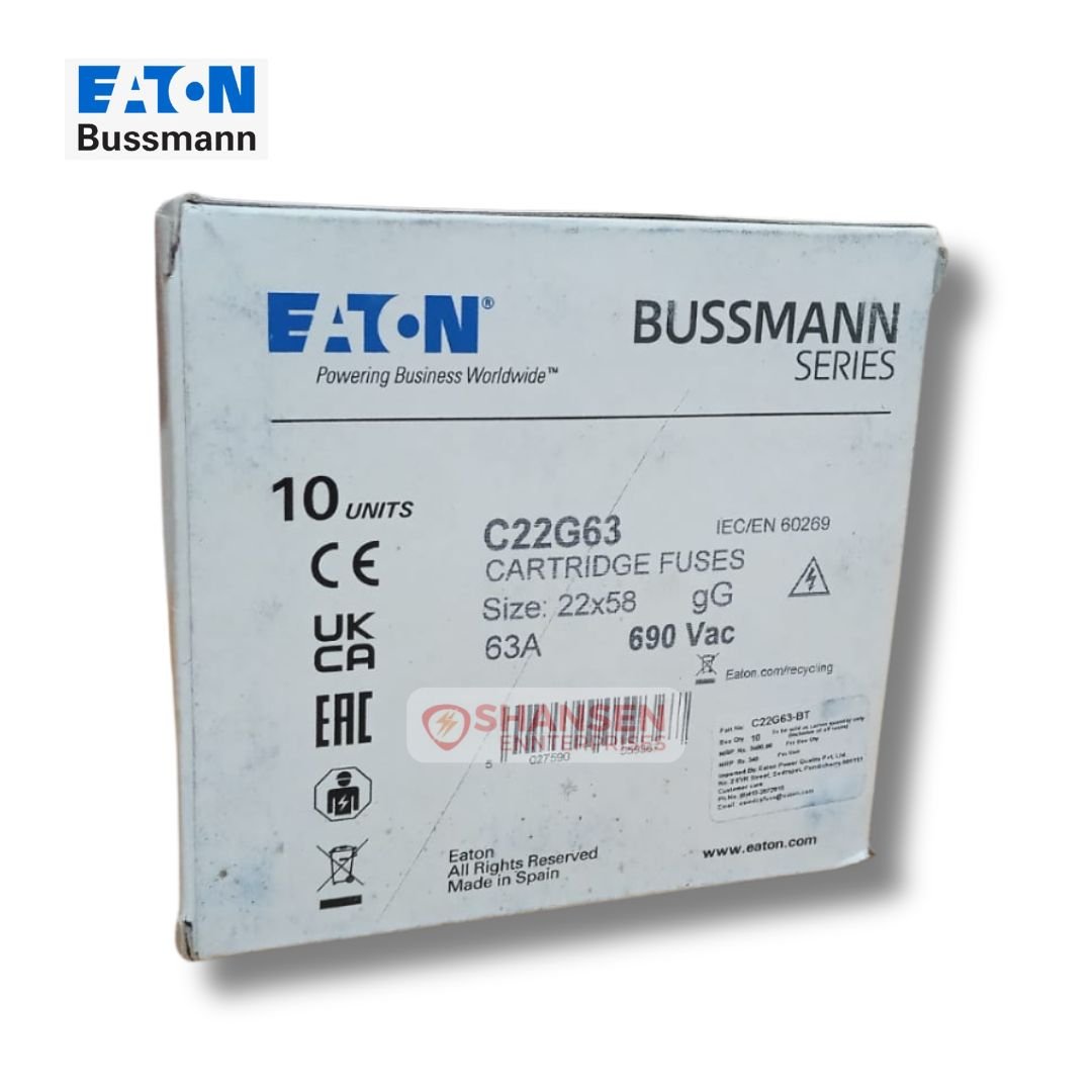 Eaton_Bussmann_Series_Low_Voltage_Cylindrical_Fuse_C22G63_front_view_of_box