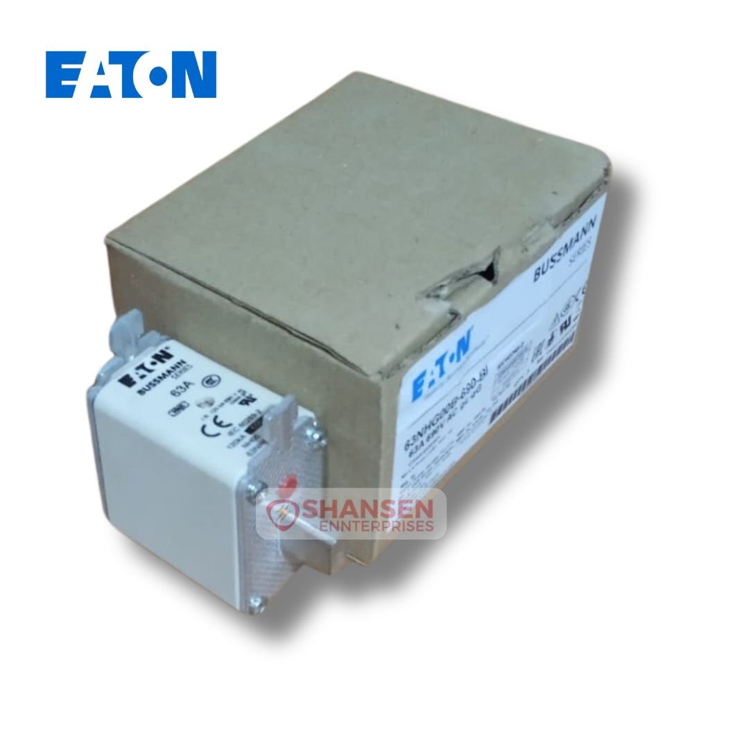Eaton_Bussmann_Series_low_voltage_NH_Fuse_63NHG00B-690_in_front_of_box