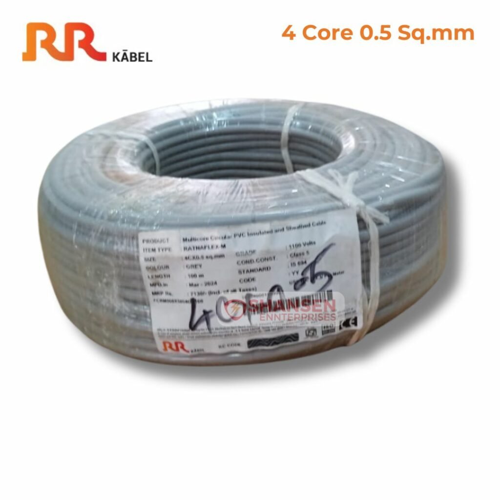 RR Kabel Ratnaflex M 4 Core 0.5 sq.mm Circular PVC Insulated and Sheathed Cable