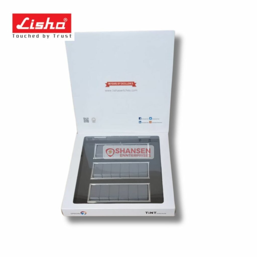 Lisha TiNT 18 Module Glass Cover Plate. - Electrical Fuses & Contactors