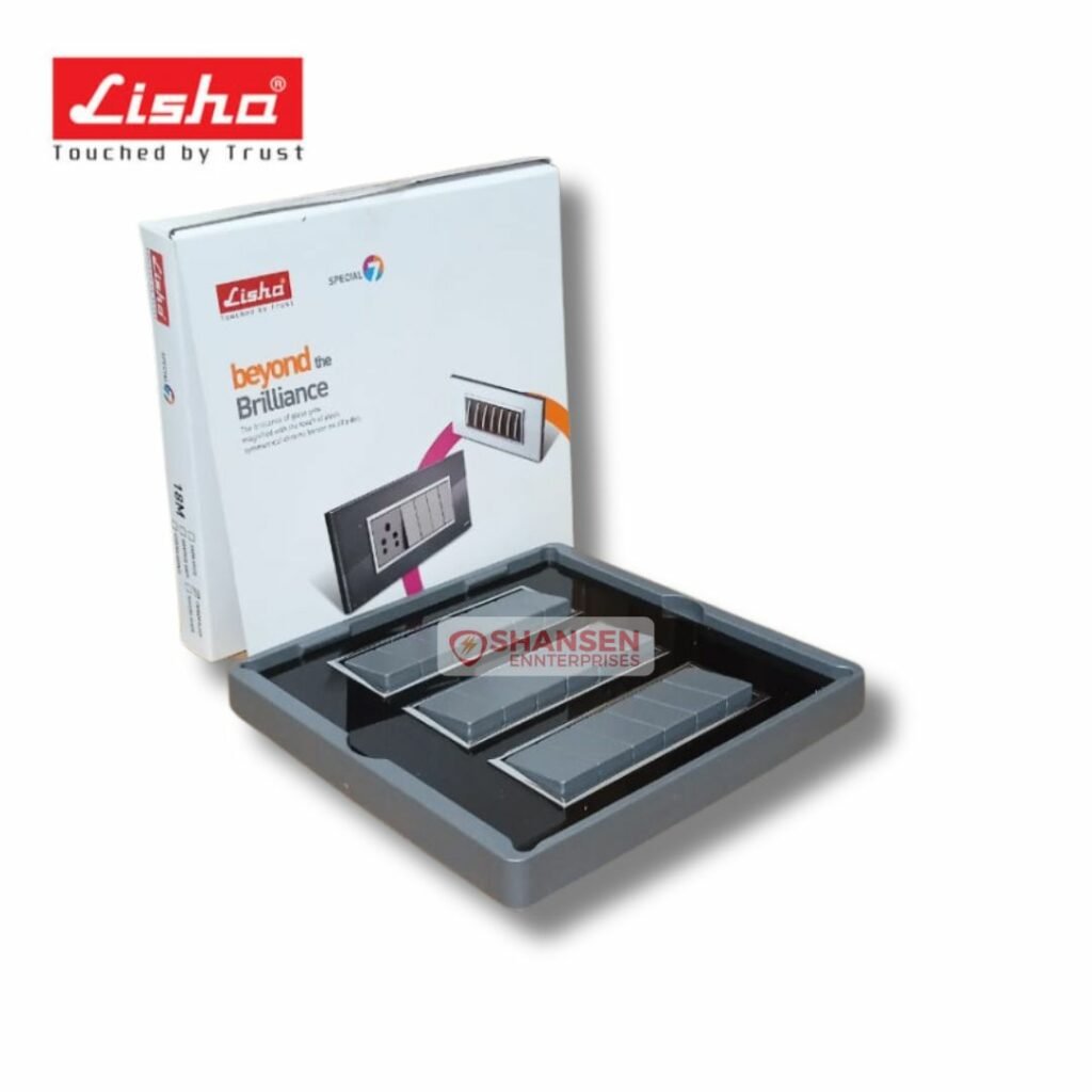 Lisha TiNT 18 Module Glass Cover Plate. - Electrical Fuses & Contactors