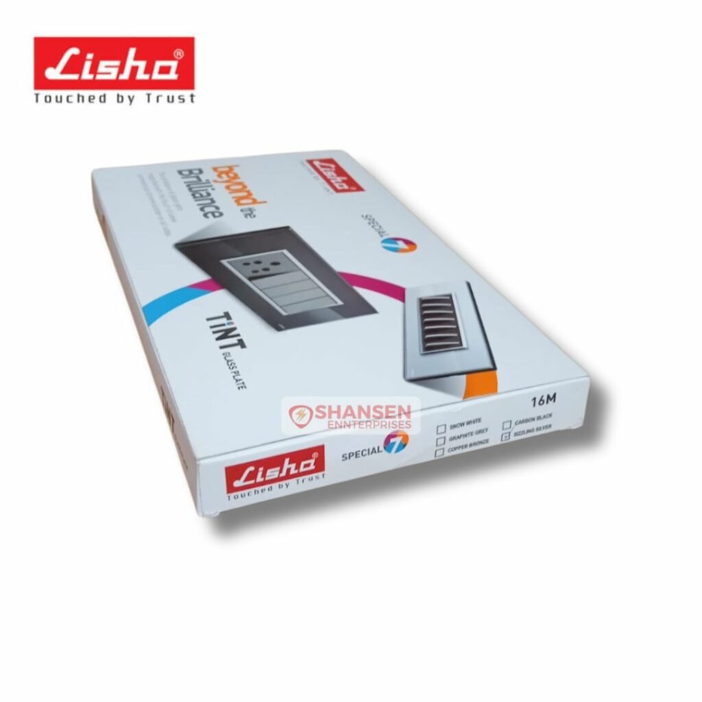 Lisha TiNT 16 Module Glass Cover Plate - Fuses and contactors