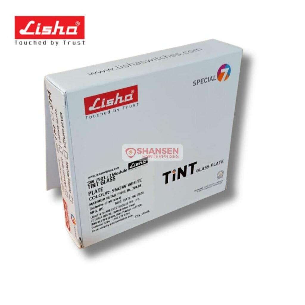 Lisha TiNT 1 Module Glass Cover Plate - Fuses and contactors