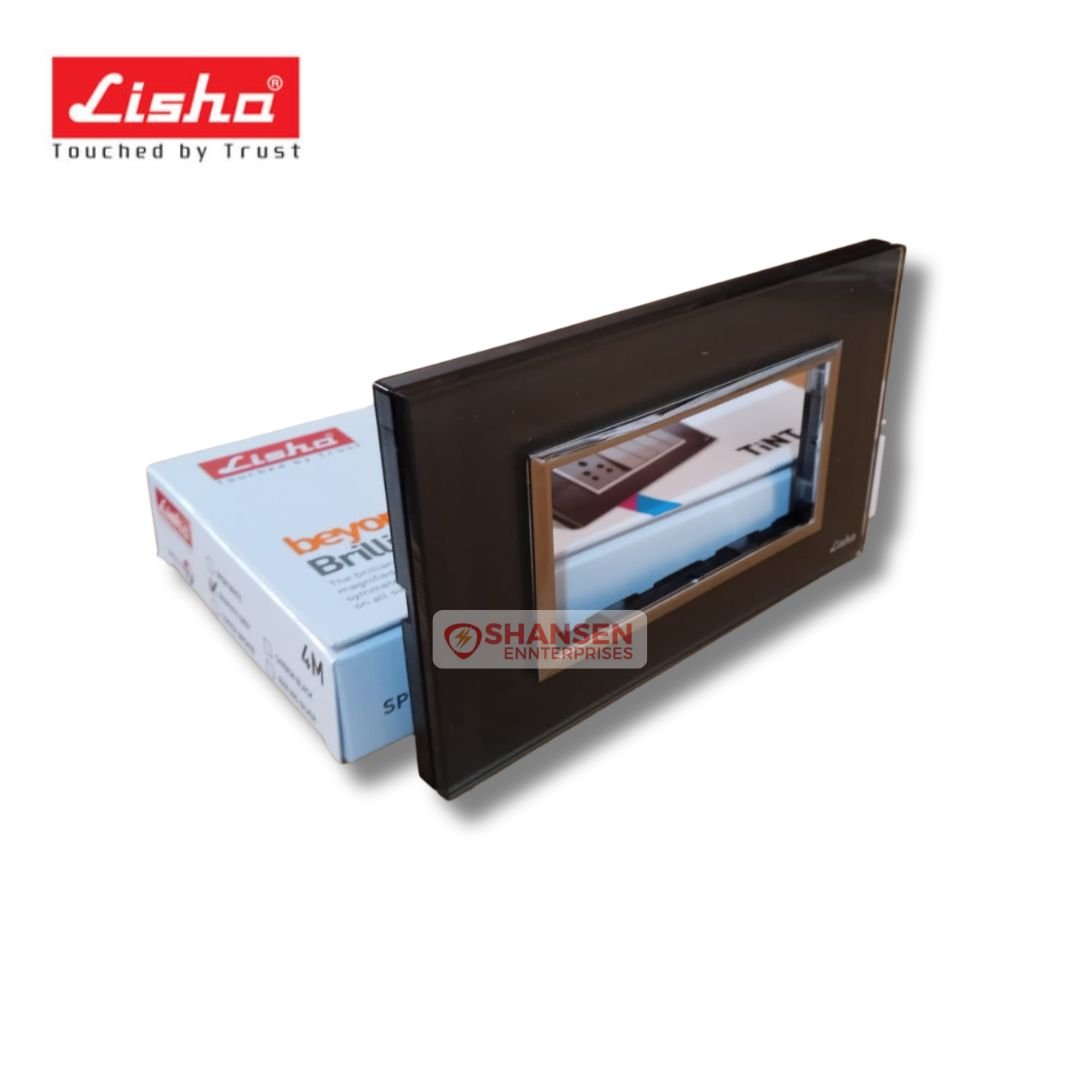 Lisha_Special_7_TiNT_4_Module_Graphite_Grey_Glass_Cover_Plate_with_box